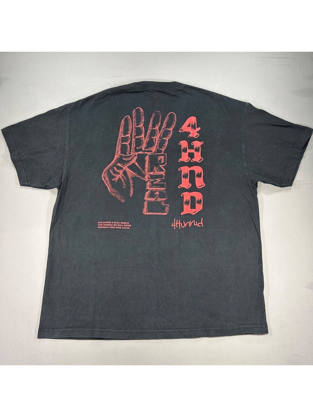Real 4Hunnid shirt Mens 2XL 4 HUNNID Black Street Wear Zumiez Rare